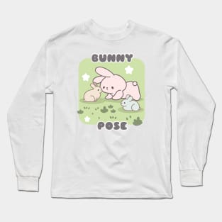 Bunny Pose Yoga for Tranquility and Playfulness Long Sleeve T-Shirt